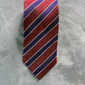 Campus Classics Men's Burgundy Purple White Stripe Silk Tie Fraternity Sorority